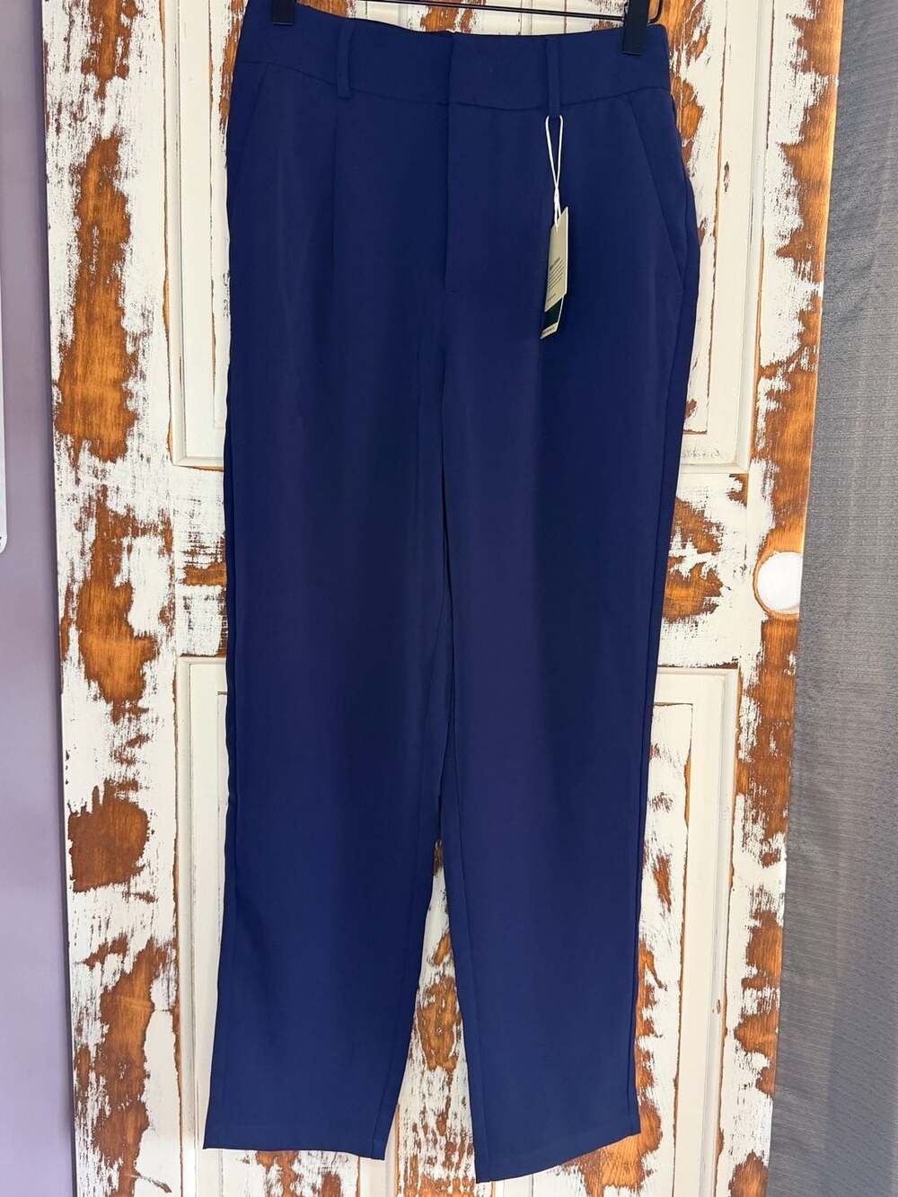 Halara High-Waisted Trouser Pants Size XS Navy Casual Lightweight Coastal Chic
